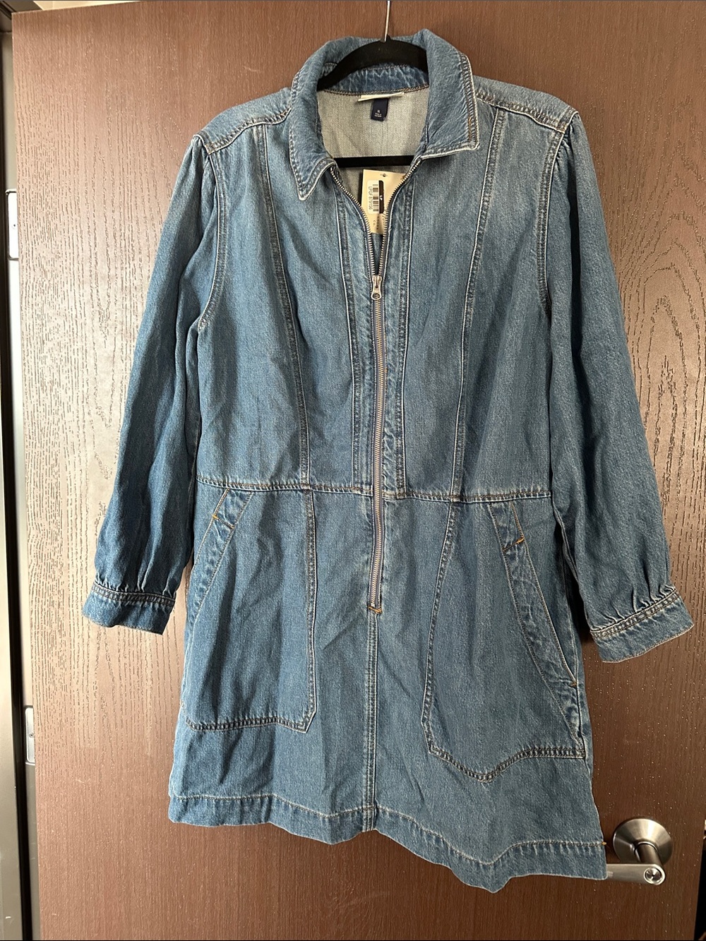 Universal Thread Medium Wash Denim Zip-Front Jacket Dress